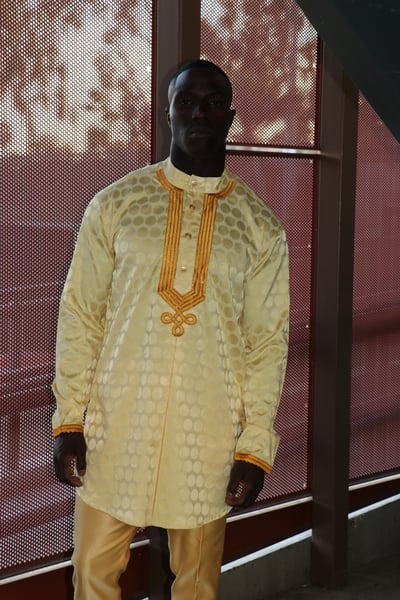 Image of The Sikani embroidery shirt - gold 