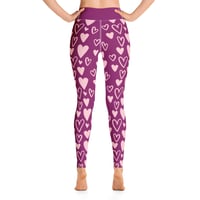 Image 1 of PINK HEARTS YOGA LEGGINGS 