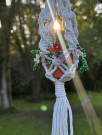 Image 3 of Beaded Plant in macrame hanger 