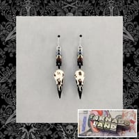 Ombre Raven Skull Earrings 