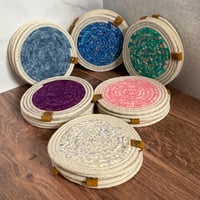 Image 1 of SEWING - YOUR CHOICE - Set of 4 Rope & Fabric Coasters