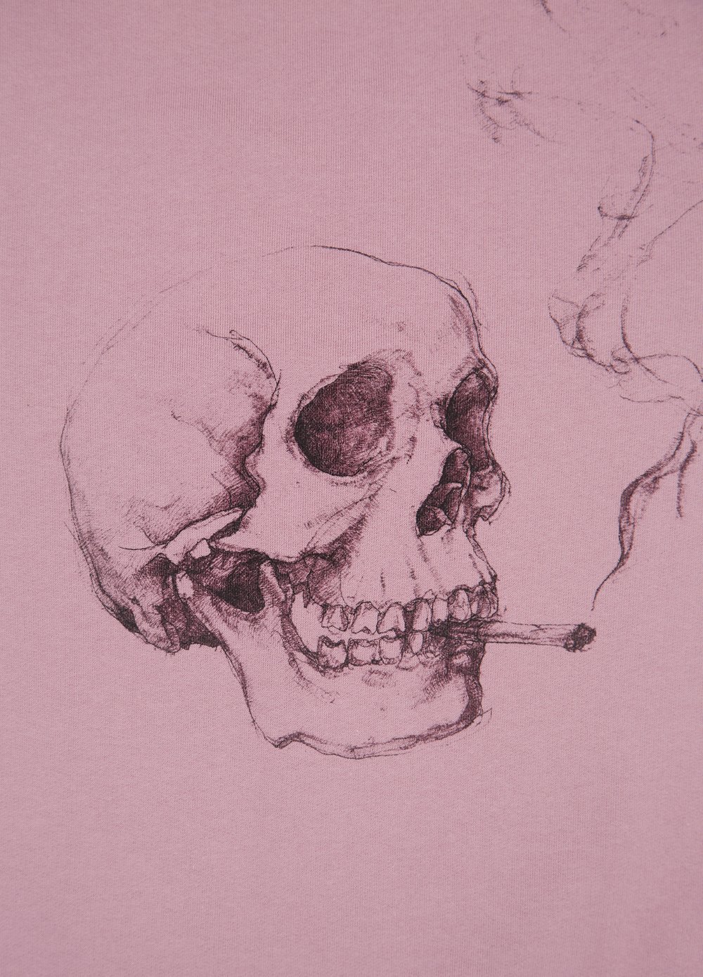 Smoking Skull Unisex Purple Rose Sweatshirt (Organic)