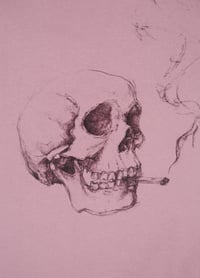 Image 2 of Smoking Skull Unisex Purple Rose Sweatshirt (Organic)