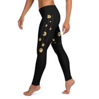 Image 3 of Black and Gold Celestial Constellation Inspired Leggings