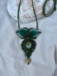 Image 1 of Macrame necklace with agate and andean opal 