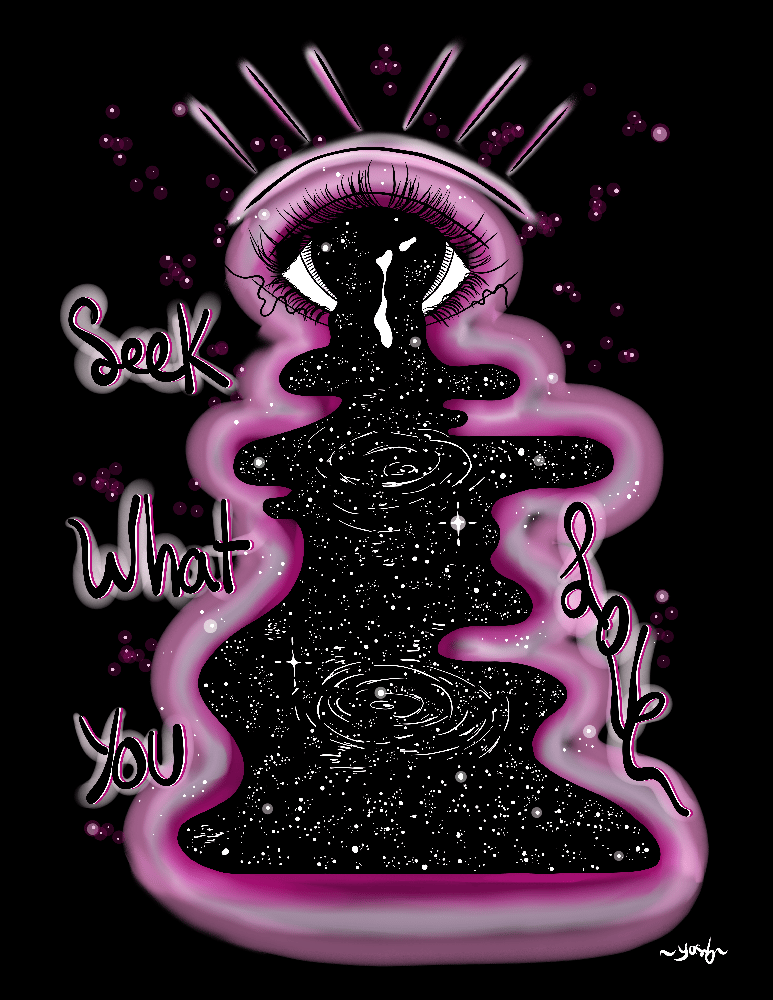 Image of seek what you love (black) print