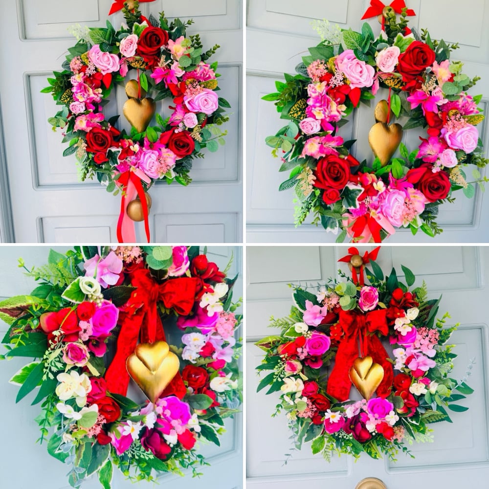 Image of 40cm Wreath with Hearts 
