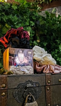 Image 2 of  👑The Armored Kingdom Maiden's Tie Mulberry Silk Scrunchies (4 in a Pack)-Ultra Soft-Pretty
