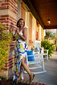 Image 2 of Square Neck Dress w/Side Slit