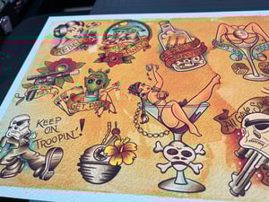Image of Star Wars Inspired Traditional Tattoo Flash Sheet: SW-03 11x14