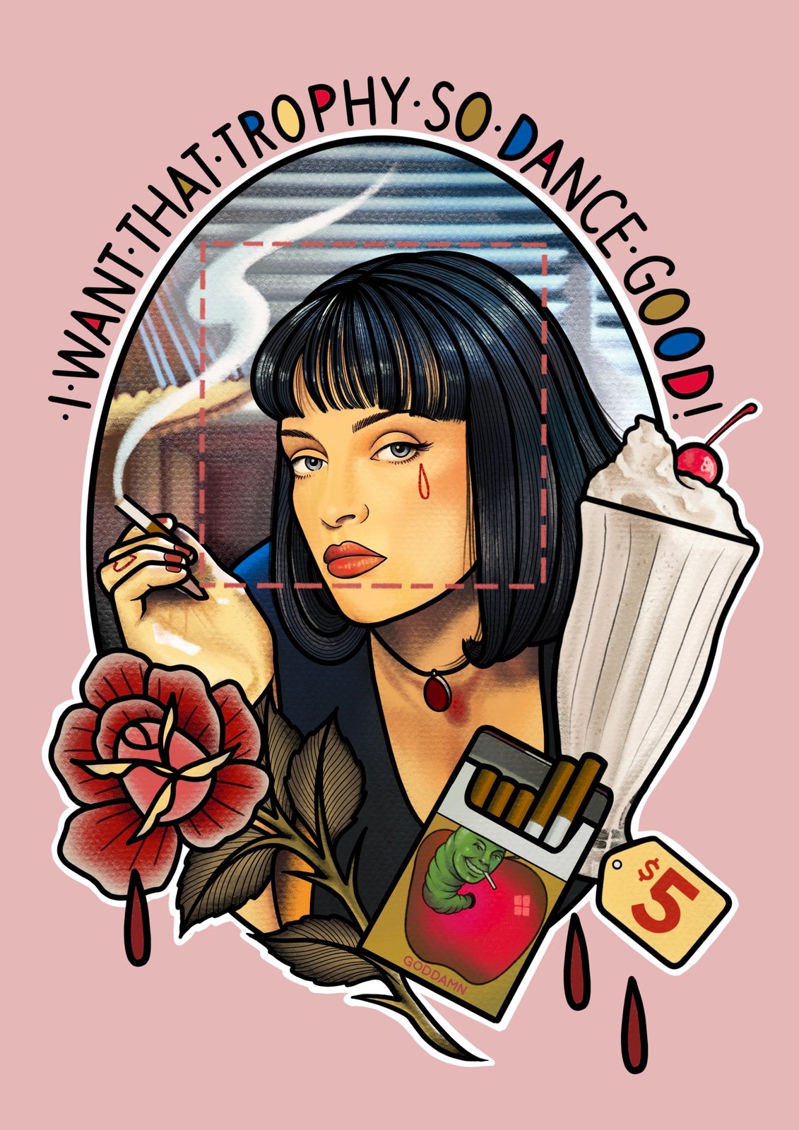 cledleytattoos:mia-wallace-neo-traditional-neo-trad-portrait-mia-wallace- pulp-fiction-tattoo