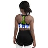 BossFitted Neon Green and Blue Longline Sports Bra