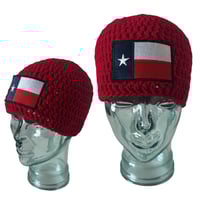 Image 2 of Red Texas Flag Fitted Beanie