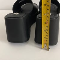 Image 11 of STEVE MADDEN Black Genuine Leather Platform Slide Sandals