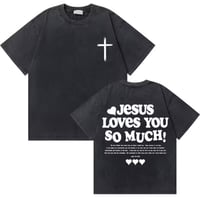 Image 1 of Vintage Christian Jesus Shirt (Jesus Loves You So Much)