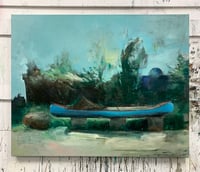 Image 2 of Painting / maleri / "ISLANDS BRYGGE – Malerdrømme og tankestreger – Nokken III" / 80x100 cm