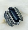 Obsidian Poison Moth ring 