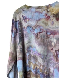 Image 8 of L Unisex Adult Soft Long Sleeve Tee in Muted Watercolor Ice Dye