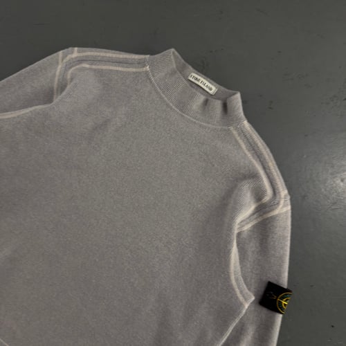 Image of AW 2001 Stone Island ribbed heavyweight wool sweatshirt, large