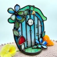 Image 3 of  Blue Fairy Door Candle Holder 