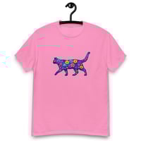 Image 13 of Unisex classic tee, Blue Floral Cat T-Shirt | Colorful Artistic Cat Graphic Tee
