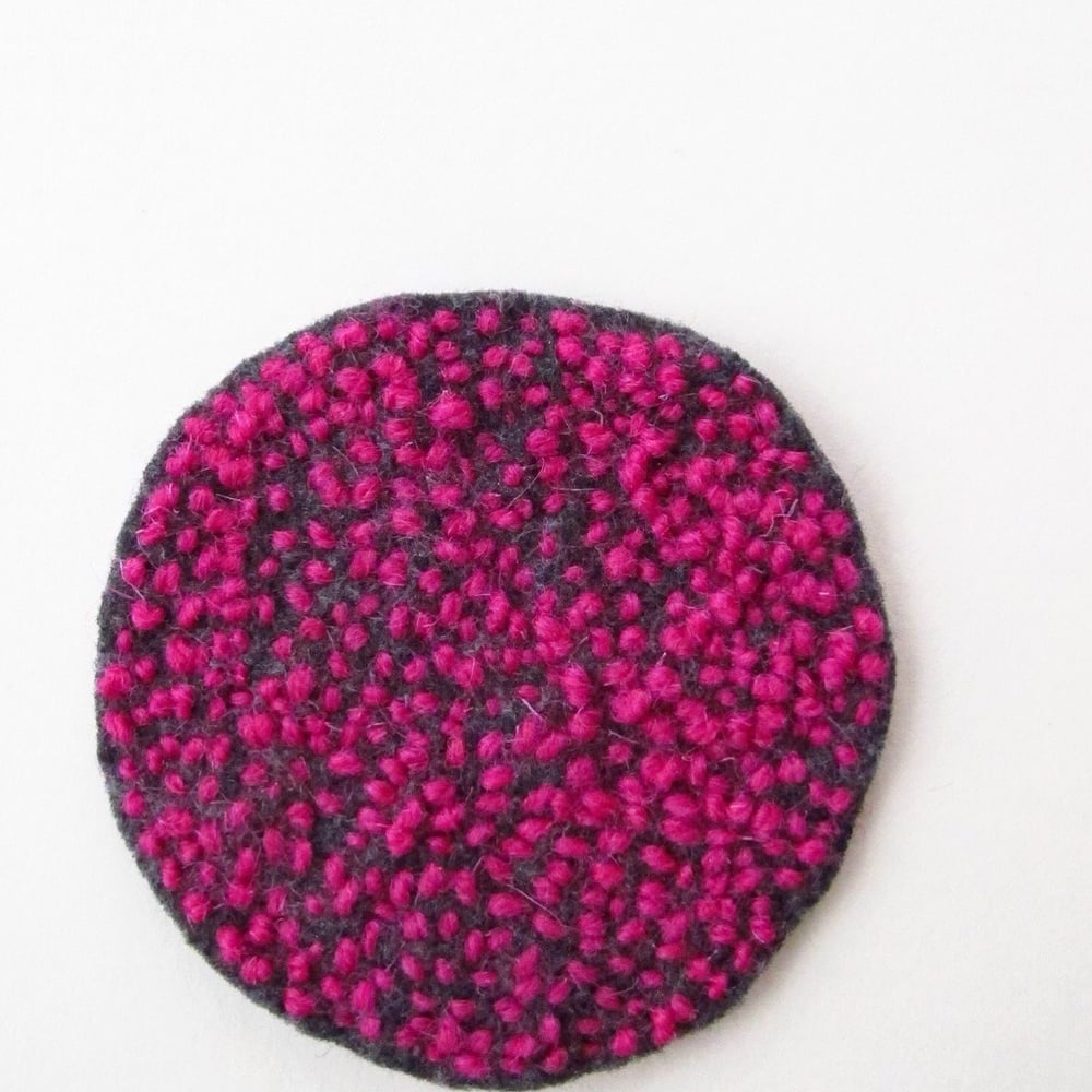Image of Embroidered brooches - mono colour - large - Pink and red available