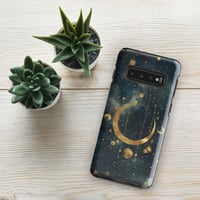 Image 2 of Blue and Gold Celestial Moons Design Tough Case for Samsung®