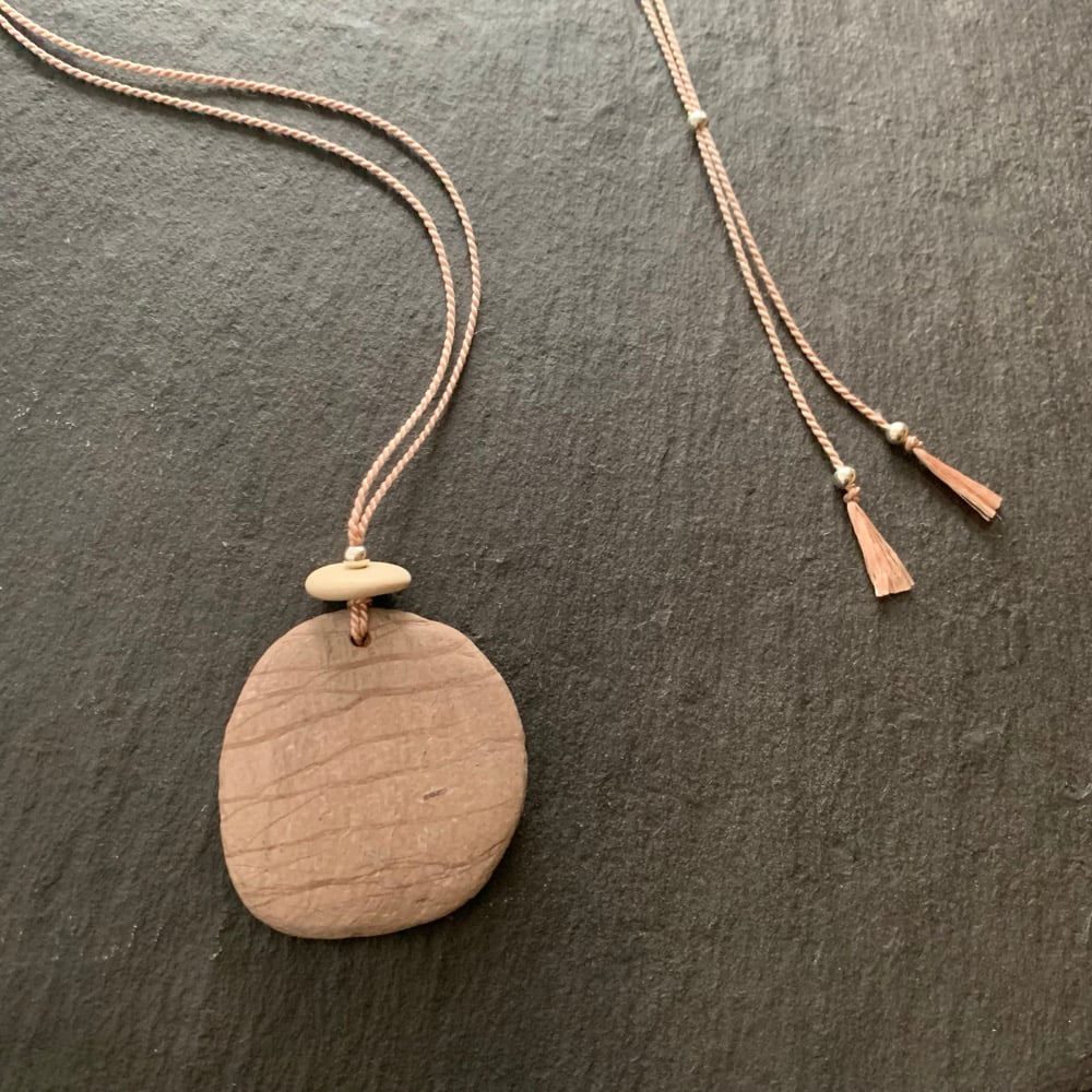 Image of Large pink Devon stone necklace