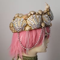 Image 3 of OOAK Gold & Ivory Seashell Mermaid Headpiece