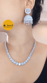 Image 2 of Alina- Jhumki American Diamond Necklace Set