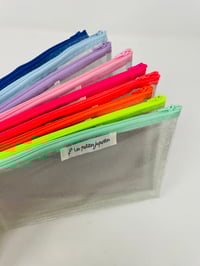 Image 3 of *NEW CO* Pochette transparentes pailletée fermeture colorée (format livre)