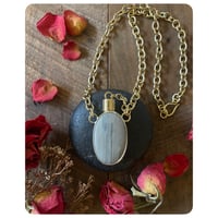 Image 1 of Grey Lace Agate and Solid Brass Vessel Necklace