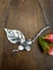 Image of Dogwood Flower Leaf Branch Necklace Handmade Chain