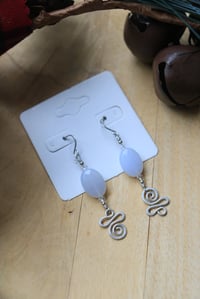 Image 2 of Sterling Silver + Chalcedony Earrings