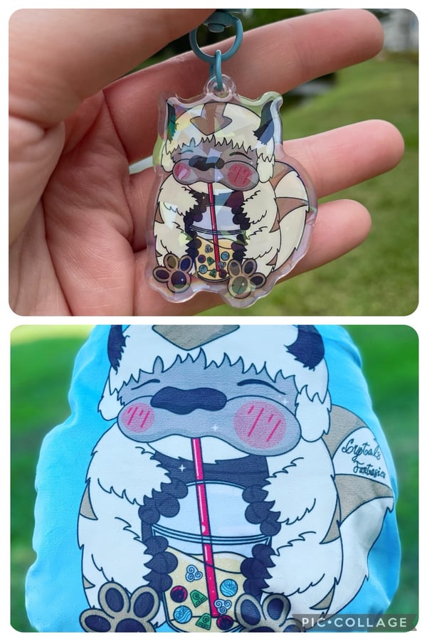 Image of Flying Bison Plush Pillow & Acrylic Keychain