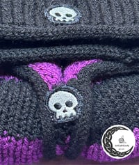 Image 4 of Baby Sleeping Bag & Hat, Goth Design, Goth Baby, Cute Skulls, Handmade.  