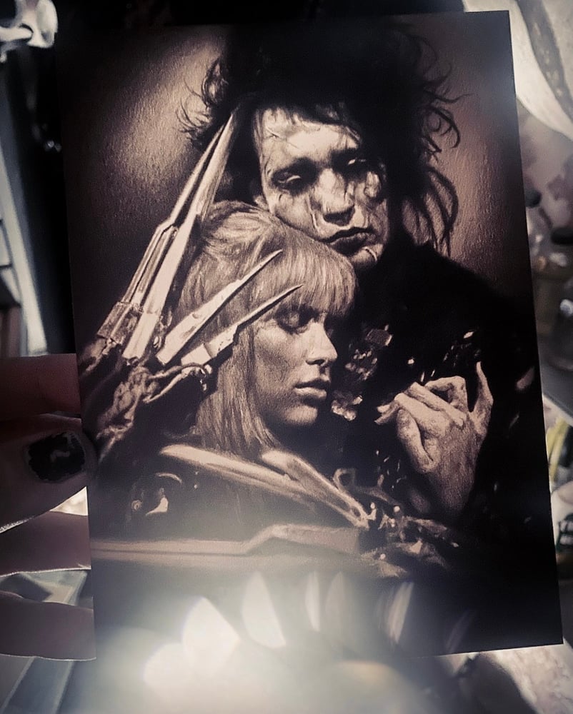 Image of 'EDWARD SCISSORHANDS + KIM’ - 10 x 7” - OPEN EDITION MUSEUM ARCHIVAL PRINT