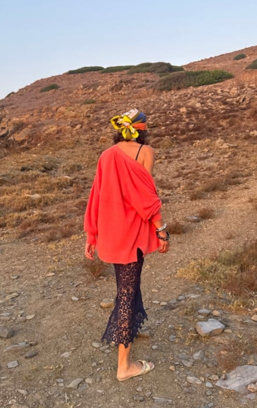 NAVY BLUE GUIPURE SKIRT