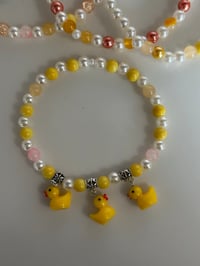 Image 6 of Rubber Ducky Tumbler Bracelet Stack – Yellow Duck Beaded Cup Charm Set