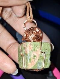 Image 1 of Unakite Cube Pendant 