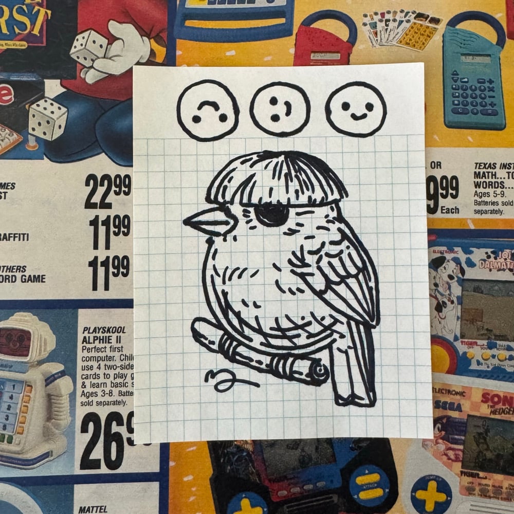Image of Fat Bird Sharpie Sketch #163
