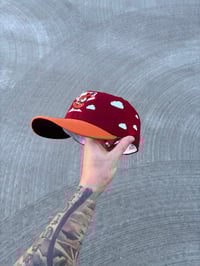 Image 4 of PARTLY CLOUDY MULTI TONE MAROON TORONTO BLUEJAYS CUSTOM FITTED HAT