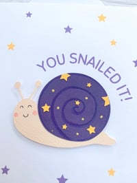 Image 3 of Well Done, You Snailed It Handmade Card - Fun Motivational Card for Achievements