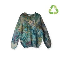 Image 1 of ♻️ UPCYCLED XL Men's 100% Cotton Sweater in Muted Watercolor Ice Dye