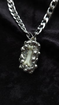 Image 5 of Fox toe bone soldered silver necklace 