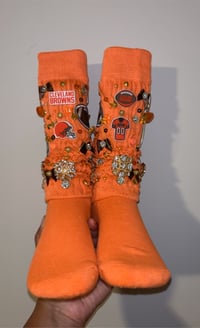 Image 6 of Football Team Custom Charm Socks 