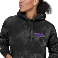 Image 2 of Embroidered Champion tie-dye hoodie