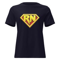 Image 1 of Women's Relaxed T-Shirt, RN Super Nurse Tee
