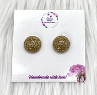 Image 3 of GOLD SPARKLY GLITTER STUDS 