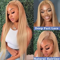 Image 2 of #27 Honey Blonde Human Hair Straight Wig